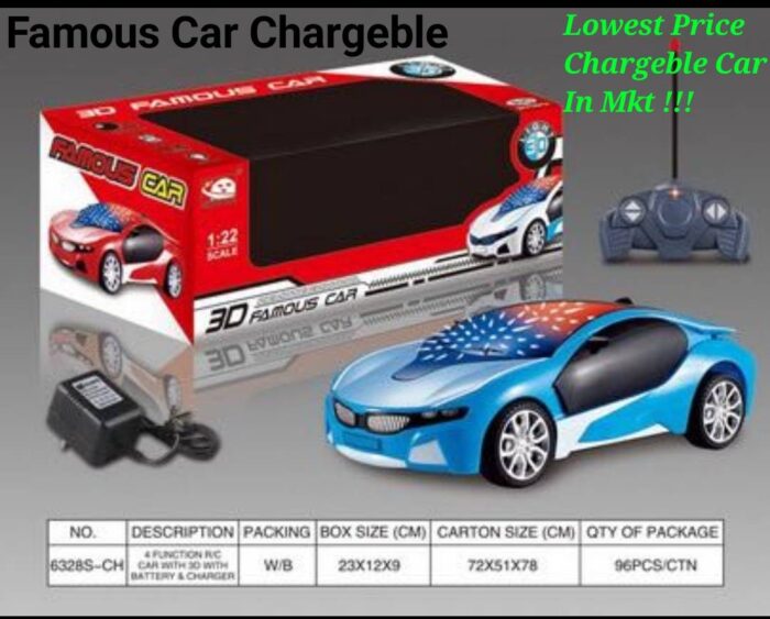 3D Famous Remote Chargable Cars Toys for Kids