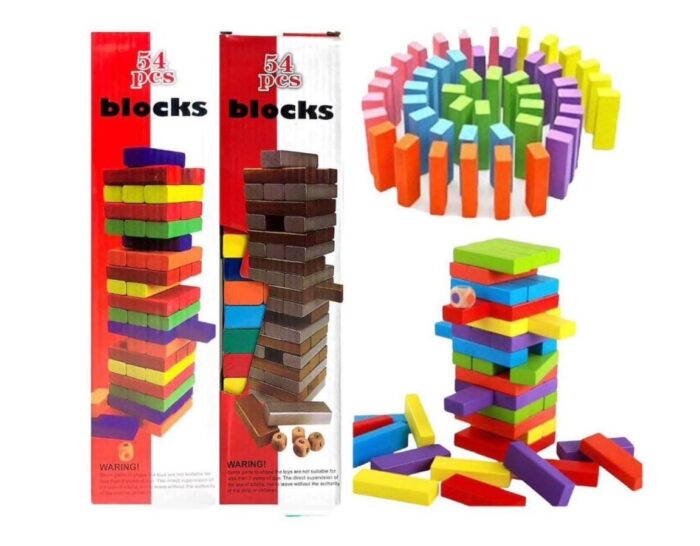 Blocks Stacking Tower Puzzle Educational Toys for Kids (54 Pieces Set)