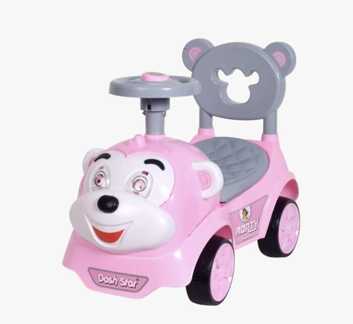 Morty Toys Musical Car Ride On for Kids with Backrest (Pink)