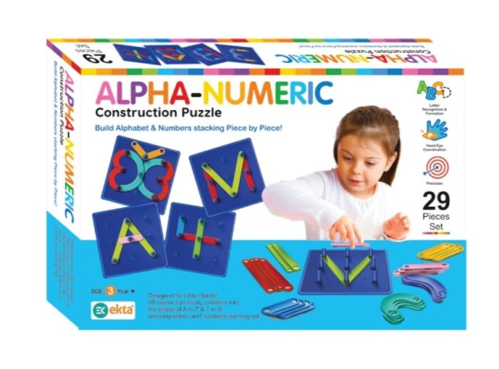 Ekta Alpha Numeric Construction Puzzle Games for Kids (Learning Education Toys)