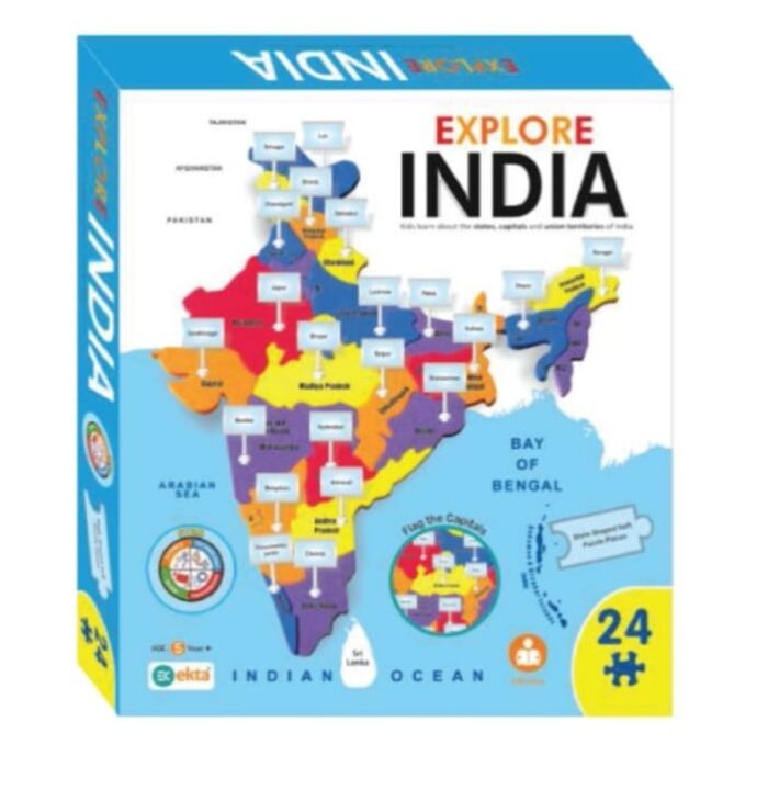 Ekta Explore India Map, Educational Geography Games for Kids (Learning Toys)