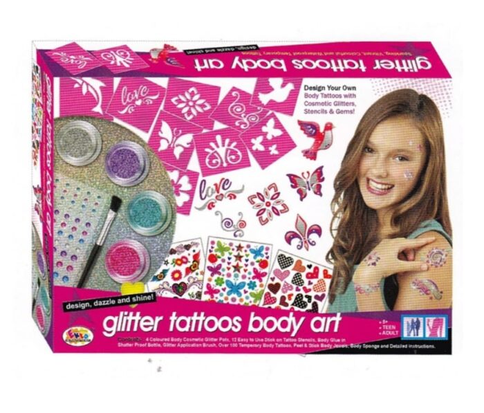 Ekta Glitter Body Tattoos Games for Girls, Create your Own Tattoo Art (Birthday Gift Toys)