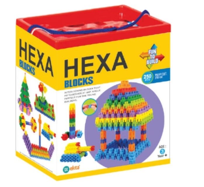 Ekta Hexa Blocks 250 Pcs Puzzle Games for Kids (Learning Toys)