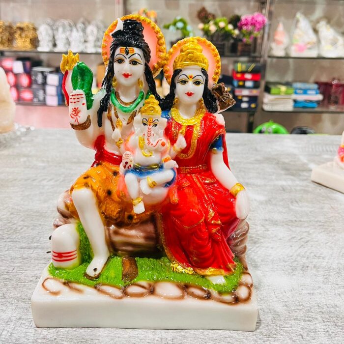 Shiv Parivar 9" Statues/Showpieces/Figurines/Murtis for Home Mandir Decor, Gifts Items